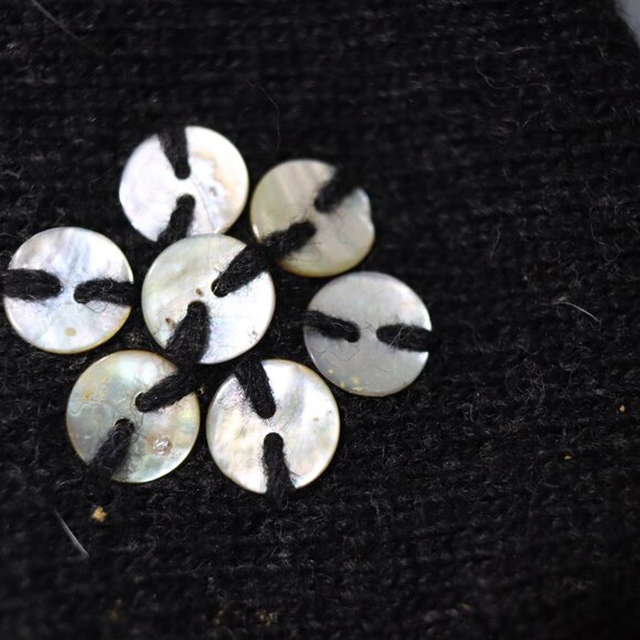 Susan Martin Dark Gray Black Mother of Pearl Button Swing Cardigan Medium - Picture 6 of 16